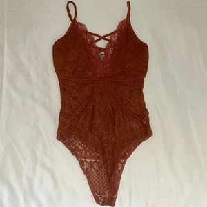 Lace Terracotta Bodysuit